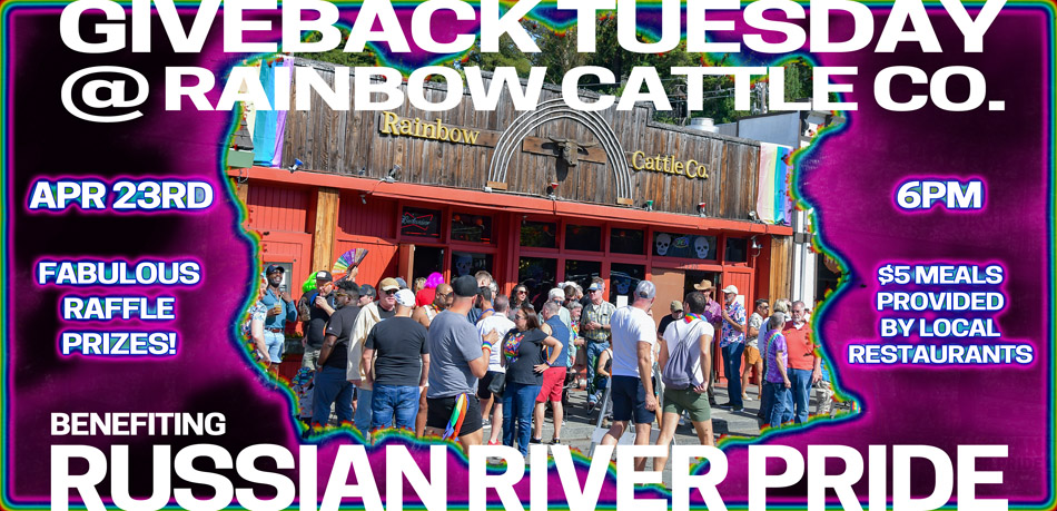Giveback Tuesday 6PM April 23rd, 2024 @ Rainbow Cattle Co.